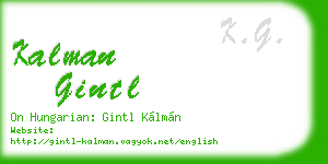 kalman gintl business card