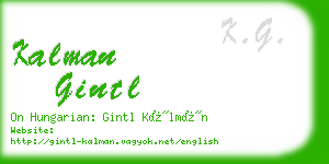 kalman gintl business card